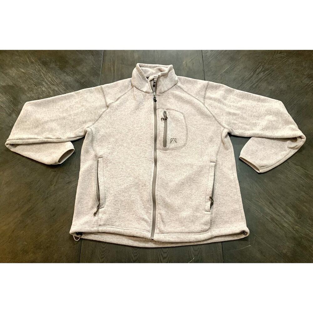Avalanche Gray Mock Neck Full Zip Outdoor Fleece Jacket Coat Men's Size XL